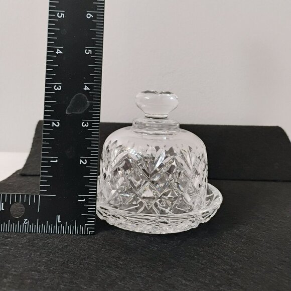 Vintage Galway Leah Butter Dish, Glass Crystal 4" Covered With Dome Lid & Plate - Picture 4 of 6